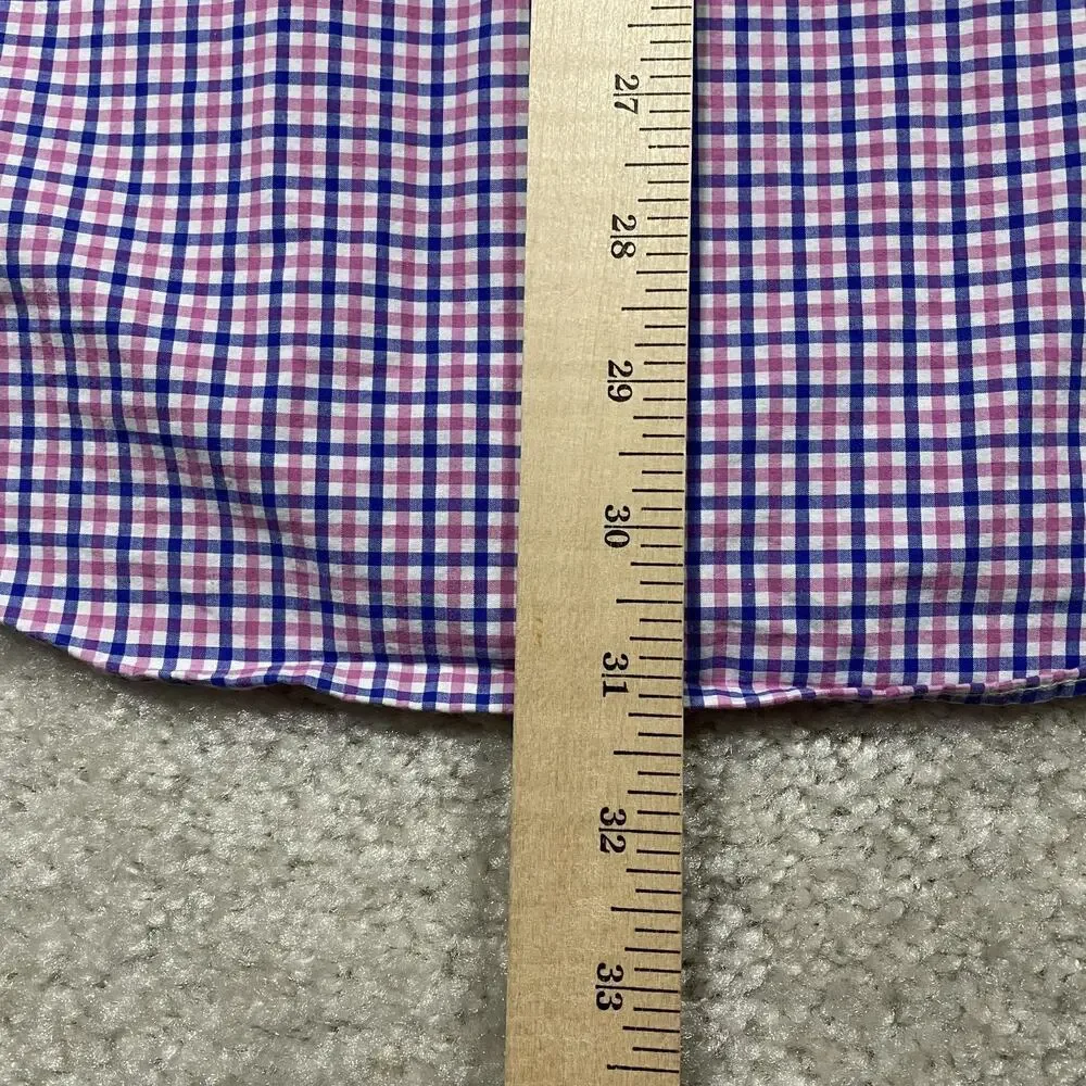 Polo Ralph Lauren Shirt Mens XL Blue Pink Check Button Down Cotton Pony Preppy